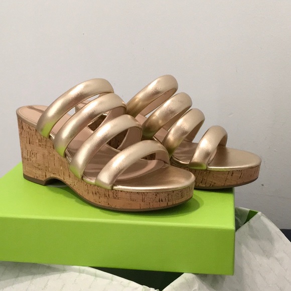 Sam Edelman Yuki Gold Wedge - Picture 1 of 4